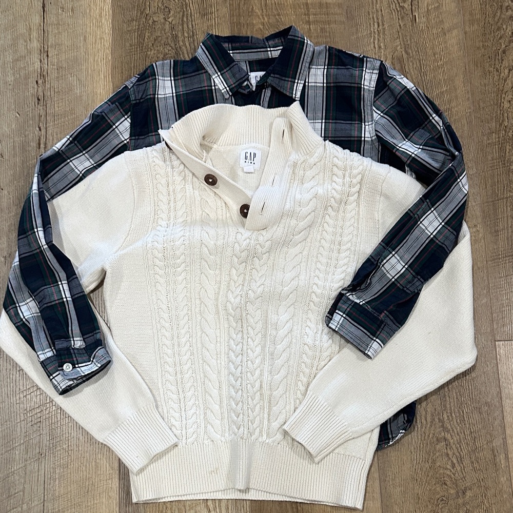 GAP Cream Cable Knit Sweater Set Sz 14/16